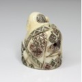 netsuke Hotei. fildes natural. perioada Meiji. Japonia cca 1880-1910